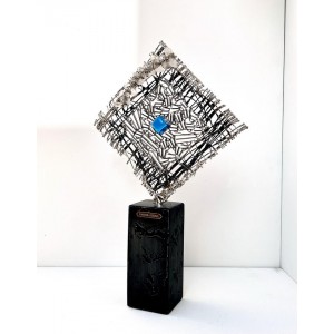 Shakil Ismail, 13 x 20 Inch, Metal Sculpture with Glass & Crystal Quartz, Sculpture, AC-SKL-132